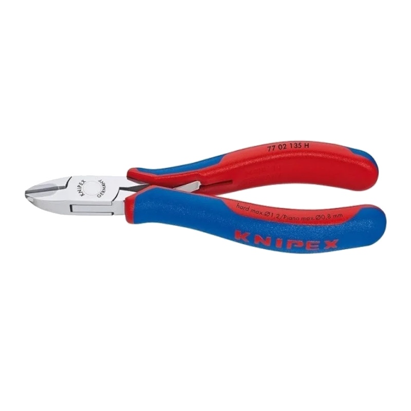 Бокорезы для электроники Knipex KN-7702135H, с лезвиями из твёрдосплава, округлая головка, 135 мм, 2-компонентные ручки в Твери