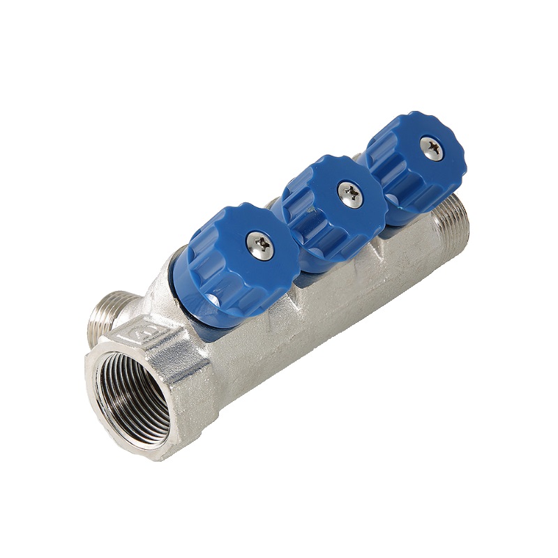 Коллектор с вентилями Valtec VTc.560.N.0503, 3/4", 3 х 1/2" в Костроме