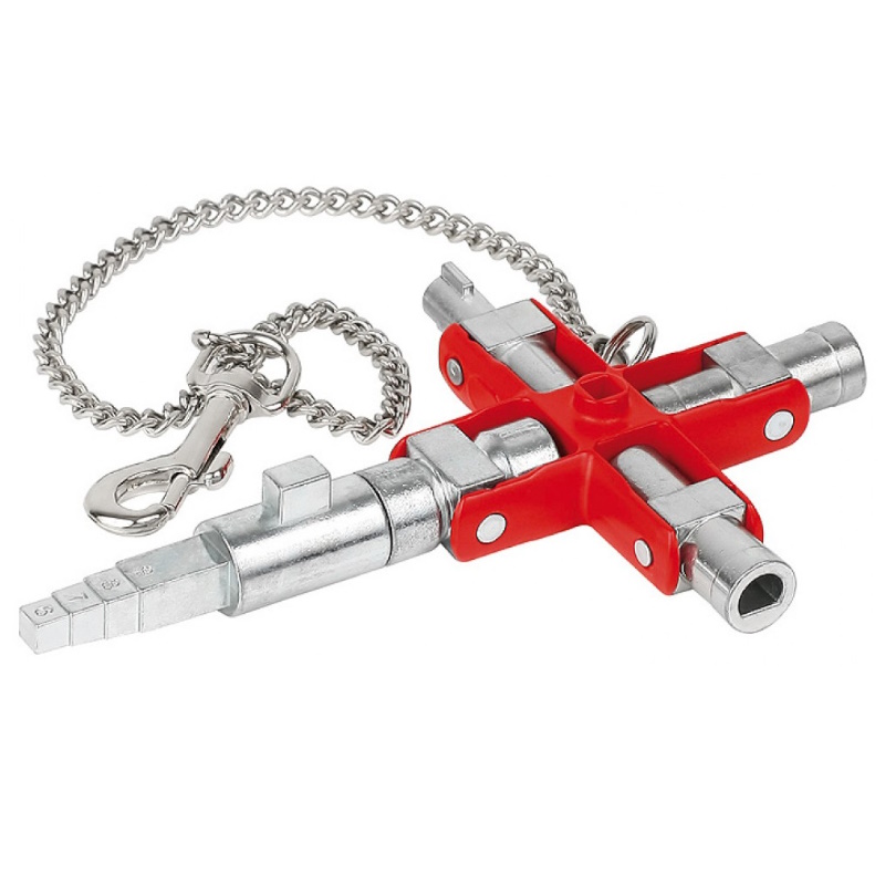 Ключ крестовой Knipex KN-001106V01, универсальный, для строительства, для стандартных шкафов, 90 мм во Владимире