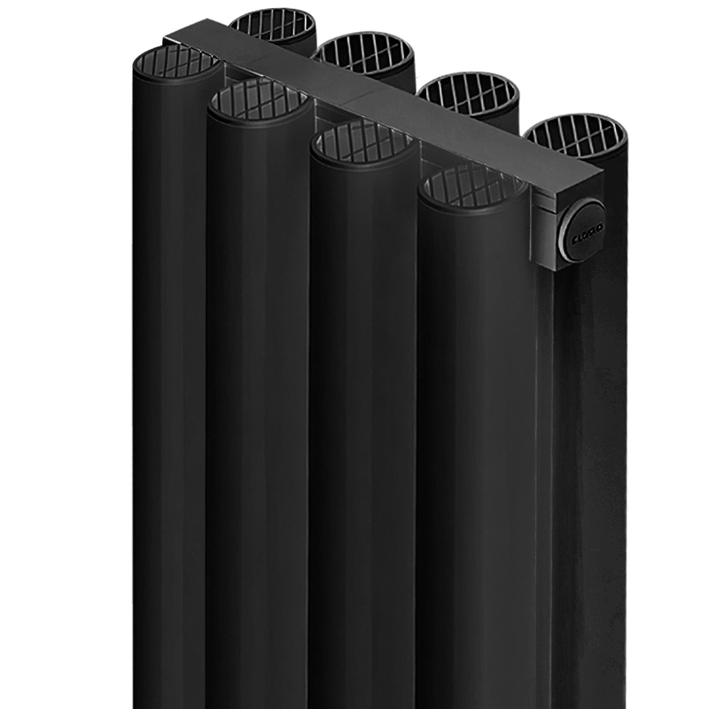Радиатор Stout Anteprima 1800 SRA-3120-18000704, 4 секции, алюминиевый универсальное подключение, цвет 2748 cod.07 черный в Муроме
