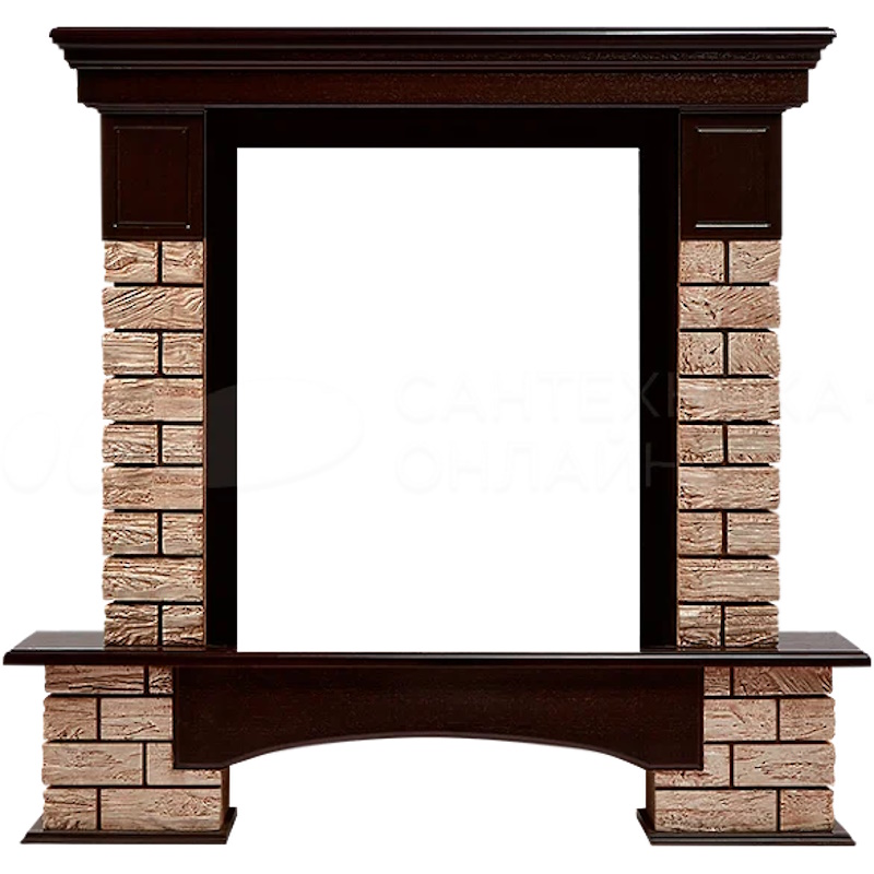 Портал Firelight Forte Wood Classic НС-1292149, камень коричневый, шпон темный дуб в Иваново