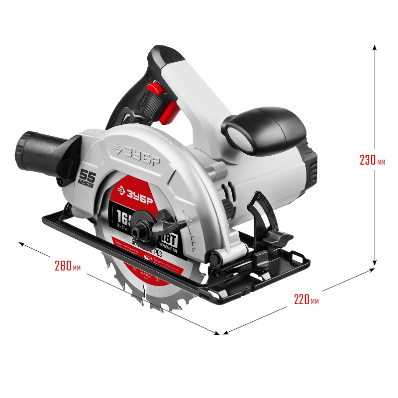 Циркулярная пила Зубр ПД-55, 165 мм, 1300 Вт
