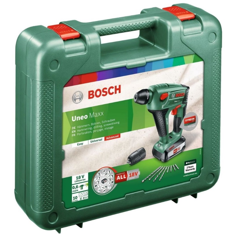 Аккумуляторный перфоратор Bosch UNEO Maxx 0.603.952.30F в кейсе в Твери