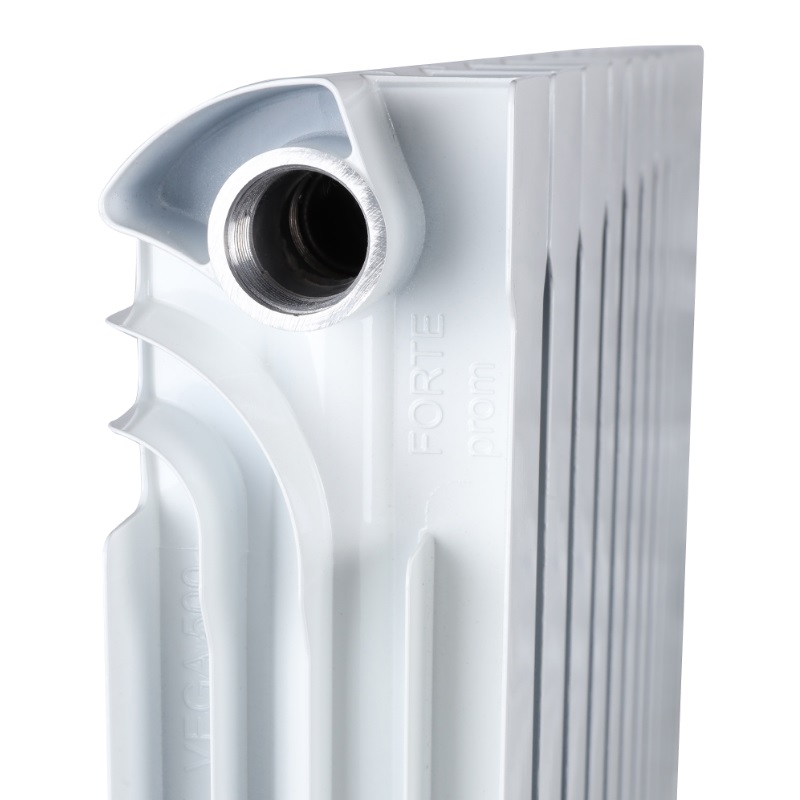 Радиатор алюминиевый Stout VEGA 500 SRA-1310-050012, 12 секций, боковое подключение, белый RAL 9016 в Иваново