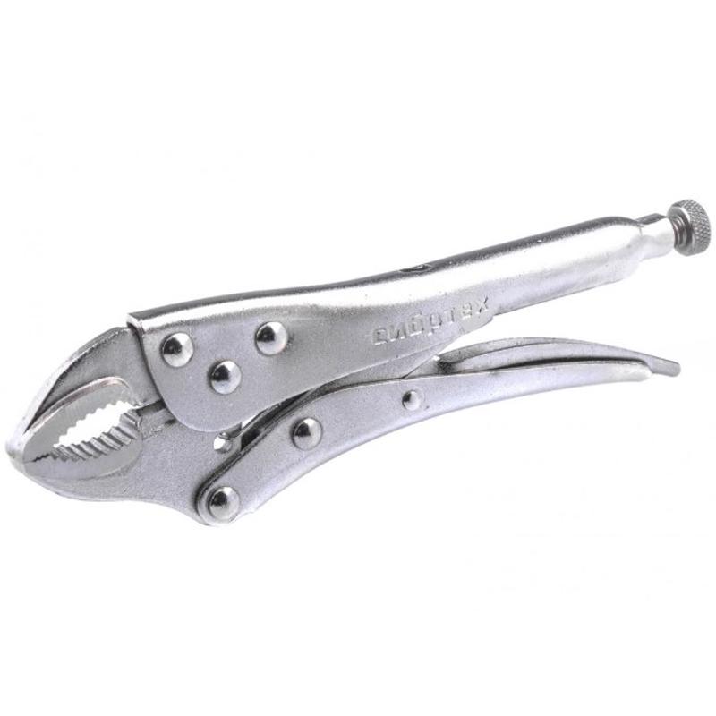 Зажим Сибртех 18421 (с фиксатором, закругленный)