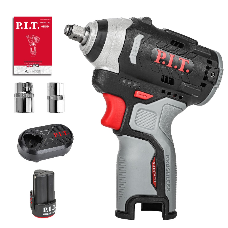 Гайковерт аккумуляторный бесщеточный P.I.T. IMPACT PIW12K-120A/1, 12В, 120Нм, 3/8", 1 АКБ 2Ач, ЗУ в Коврове