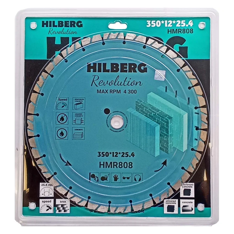 Диск алмазный отрезной Hilberg Revolution HMR808 (350х25,4х12)