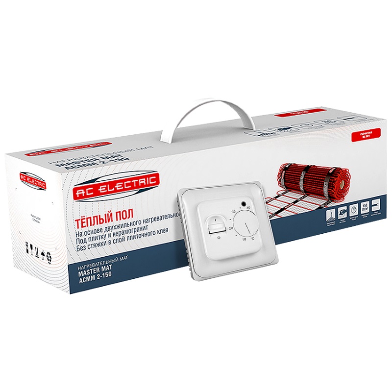 Мат нагревательный (комплект теплого пола с терморегулятором) AC Electric ACМM 2-150-1.5 НС-1307390