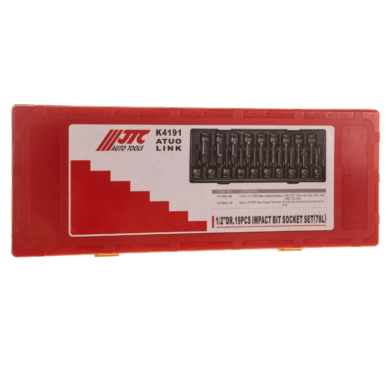 Набор головок торцевых JTC JTC-K4191 1/2" TORX, HEX, ударных 19 предмет., кейс в Ярославле