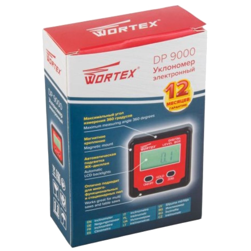 Уклономер электронный Wortex DP 9000 0323008, 4х90, крепление на магнитах  в Иваново