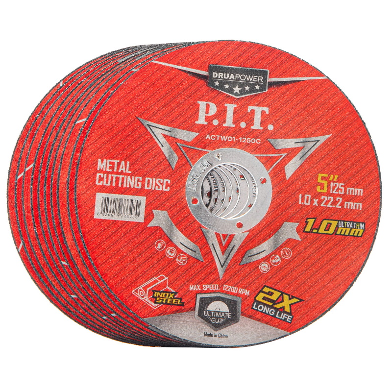 Диск отрезной по металлу и нержавеющей стали P.I.T. DRUA ACTW01-1250C, 10 уп. х 10шт. (100 шт.) + картонный дисплей в Иваново