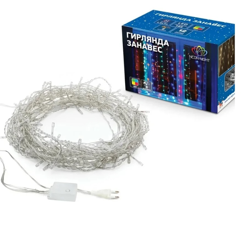 Гирлянда светодиодная Neon-Night "Светодиодный Дождь" 235-069 1250934 , 2х3м,  240LED, мульти  в Кинешме