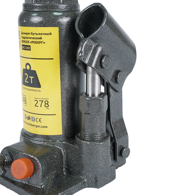 Домкрат бутылочный гидравлический Berger Реберг BG1269, 2 т в Коврове