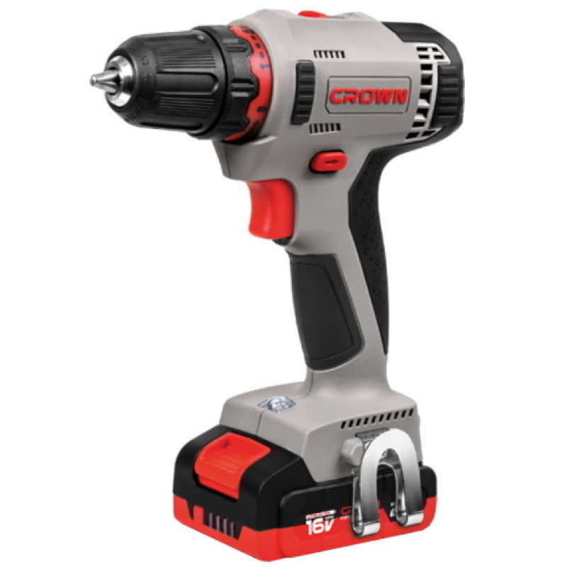 Аккумуляторный шуруповерт Crown CT21092H-2 BMC BL (16В, 50Нм, 2*2Ач) в Угличе
