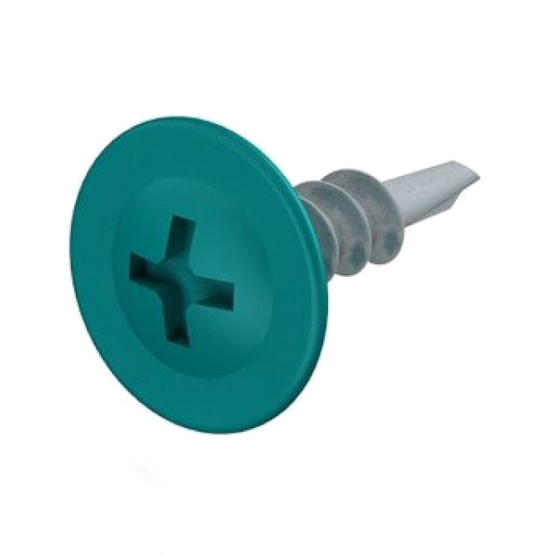Саморез Starfix SMP1-47941-150, 4.2х16 мм, с прессшайбой, цинк, со сверлом, RAL 5021 (150 шт в пласт. конт.)  в Угличе