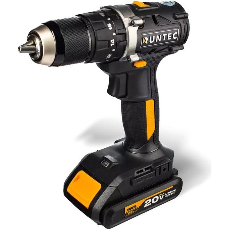 Дрель-шуруповерт Runtec PRO RT-ID222 ударная аккумуляторная 13 мм, 20В, 2*2Ач, 55Нм в Туле