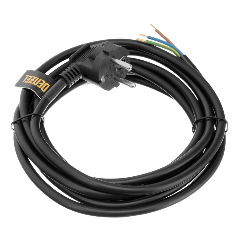 Шнур сетевой Denzel Energy Series 37675, ПВС, 3 м, 3х1,5 мм, с неразборной вилкой, черный в Александрове
