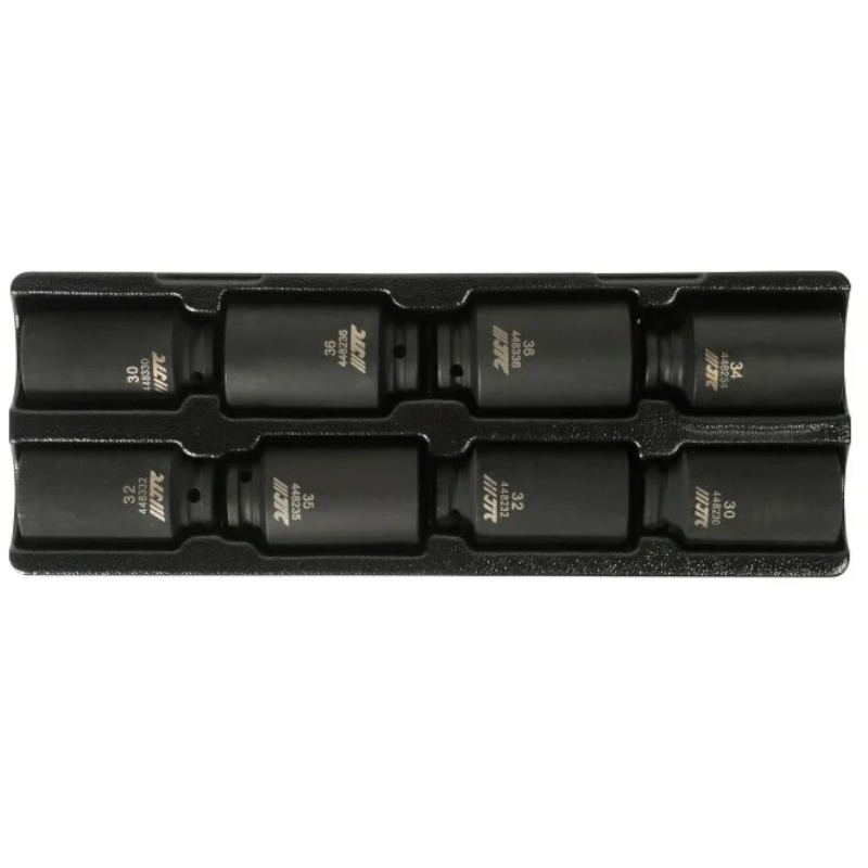 Набор головок торцевых глубоких ударных JTC JTC-K4087, 6-гранные 1/2" 30-36мм,12-гранные 30-36мм, в кейсе, 8шт. в Твери