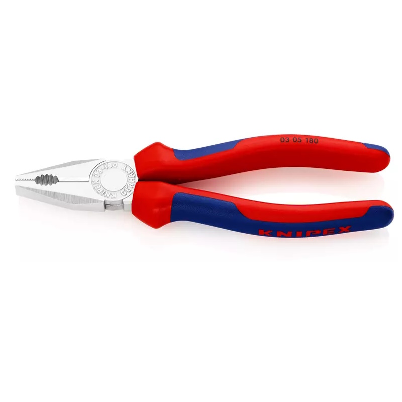 Плоскогубцы комбинированные Knipex KN-0305180SB, 180 мм, хром, 2-комп ручки, SB в Туле