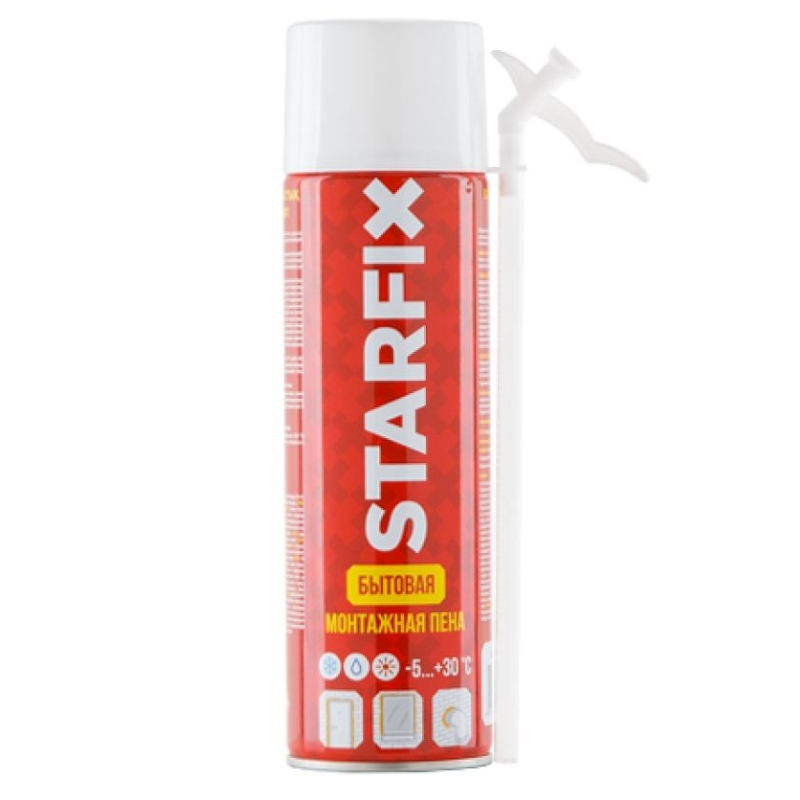 Монтажная пена Starfix SM-66248-1, бытовая всесезонная Straw Foam (500мл) в Иваново