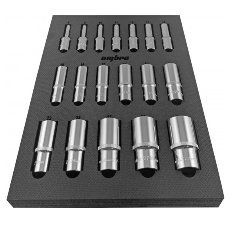 Набор головок торцевых глубоких Ombra OMT18STE 056132, 1/2" DR 8-32 мм в EVA ложементе 280х375 мм, 18 предметов в Угличе