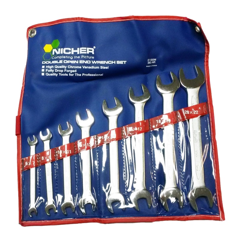 Ключи рожковые Nicher® 27-550M-S8C-NR (набор 8 предметов, сталь) в Кинешме