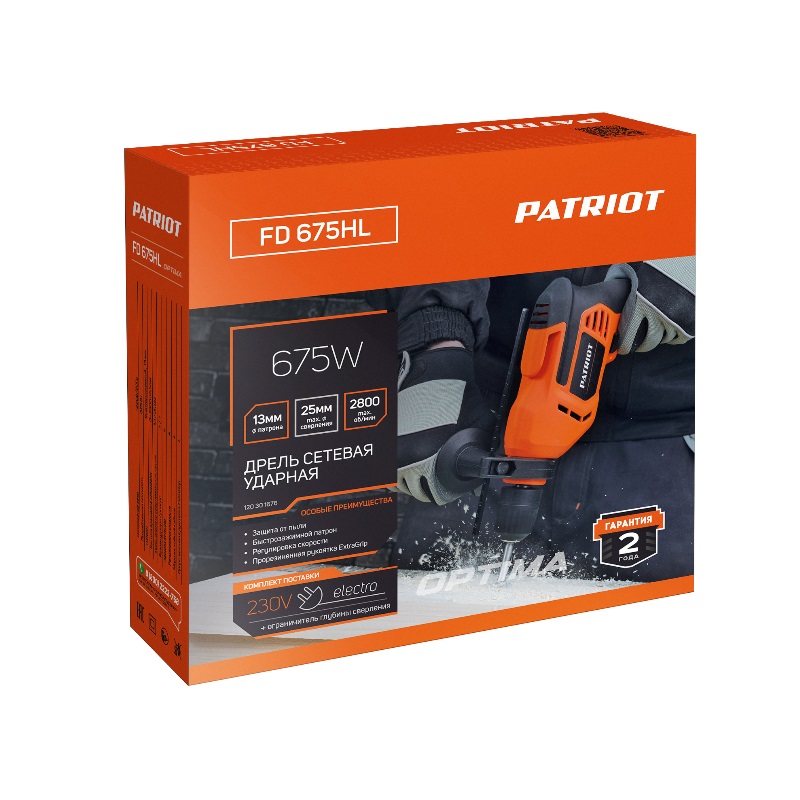 Дрель электрическая ударная Patriot FD 675HL 120301676 в Иваново