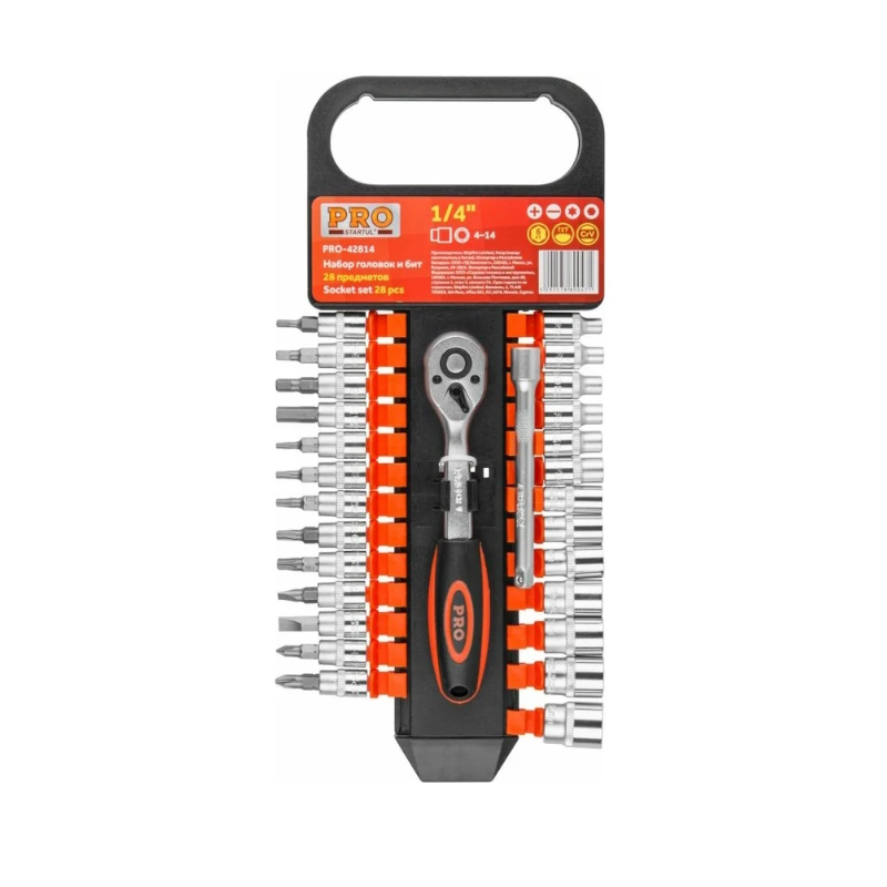 Набор головок и бит Pro Startul PRO-42814, 1/4", 28 предметов в Переславле