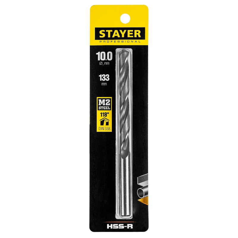 Сверло по металлу Stayer PROFI 29602-10, 10.0х133 мм, HSS-R, быстрорежущая сталь М2 в Александрове