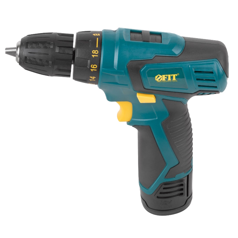 Дрель-шуруповерт аккумуляторная Fit 80179, 12 В, 0-650 об/мин, 15 Нм, 1 (Li-Ion) 1,3 Ач, 1 ч в Вологде