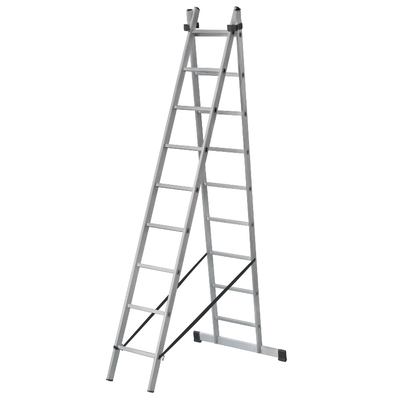 Лестница двухсекционная алюминиевая Fit 65424 2 х 9 ступеней H257426см вес 734 кг 13320₽