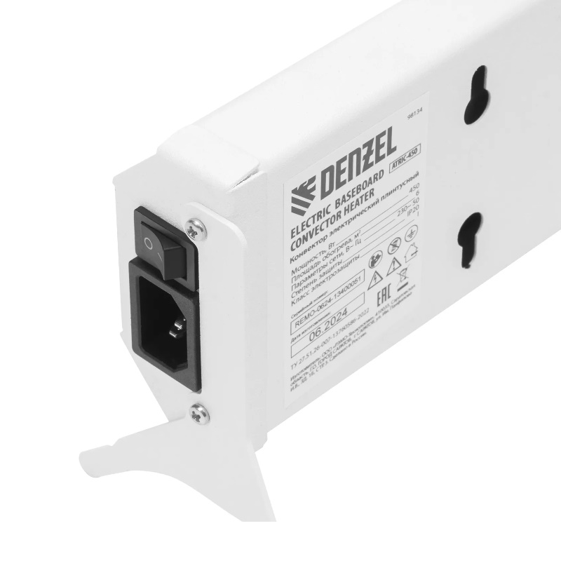 Конвектор электрический плинтусный Denzel ATRIC-450 98134, 230 В, 450 Вт, ТЭН в Туле