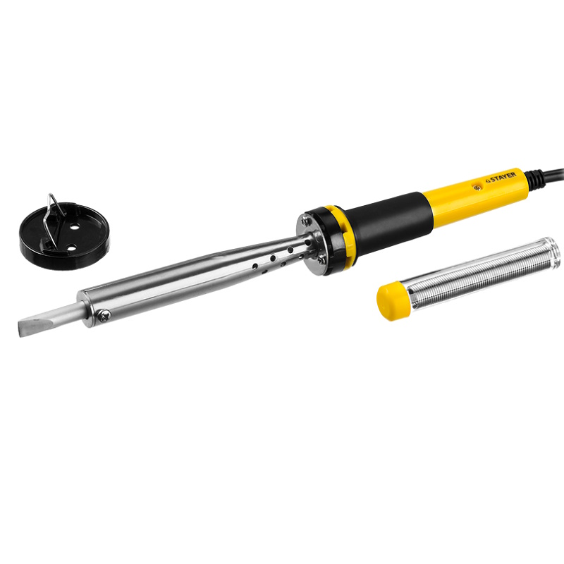 Паяльник Stayer Professional 55300-100, PROTerm  с двухкомпонентной рукояткой, в комплекте с припоем и подставкой, жало - клин, 100 Вт  в Иваново