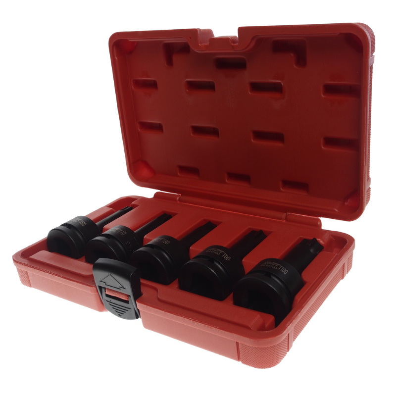 Набор ударных головок JTC JTC-J605T, TORX 3/4", T60, T70, T80, T90, T100, длина 100 мм, в кейсе, 5 предметов в Рыбинске