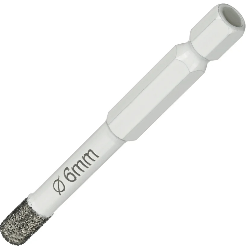 Коронка алмазная по керамике и керамограниту Diamond Industrial DIDKVP06S10, 6 мм, 1/4" HEX вакуумная пайка в Твери