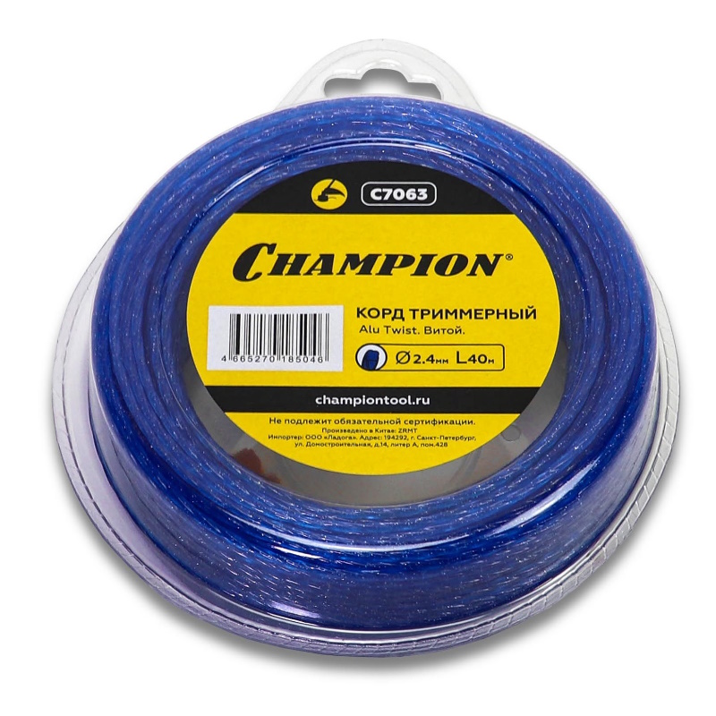 Корд триммерный Champion Alu Twist C7063, 2.4мм*40м, витой  в Иваново