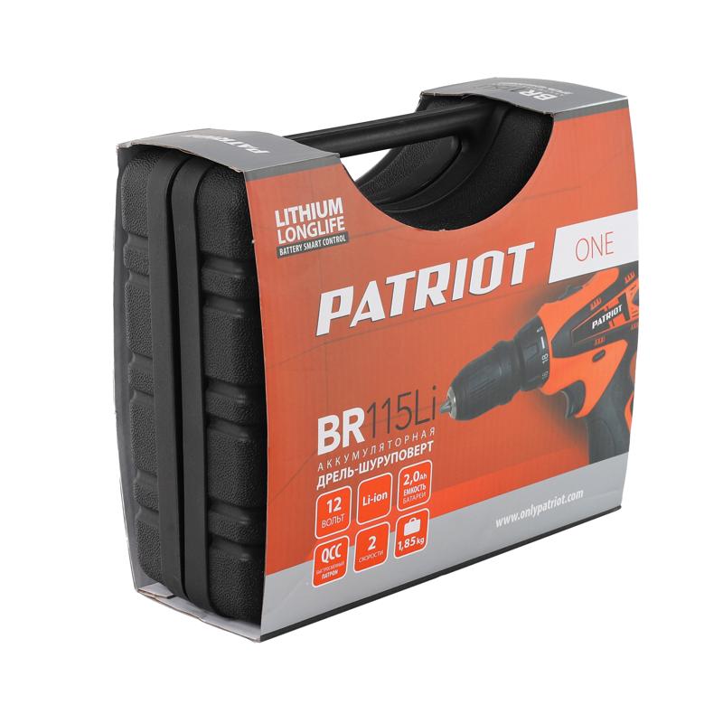 Аккумуляторная дрель-шуруповерт Patriot BR 115Li The One 180201115, с кейсом в Муроме