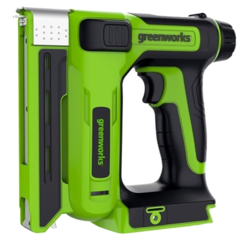Гвозде/Скобозабиватель (степлер) Greenworks G24CS10 3400107CUA, 24V, 60 уд/мин, скобы Т53,гвозди Т47, 1х2Ач, ЗУ, коробка в Туле