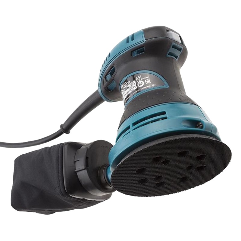Эксцентриковая шлифмашина по дереву Makita BO5030 (электрическая, вес 1,3 кг, работа с пылесосом, диск 125 мм)