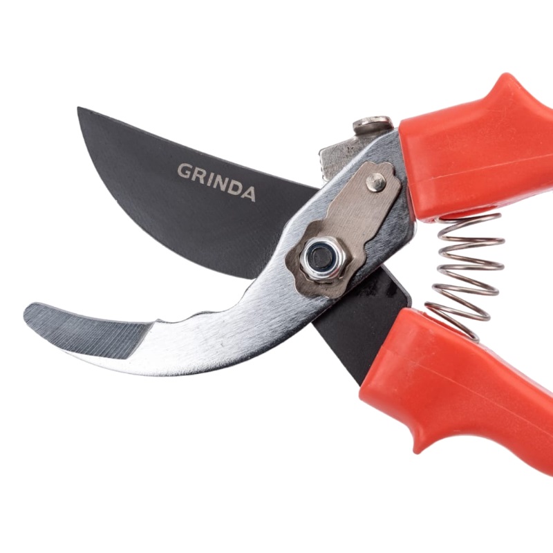 Плоскостной секатор Grinda G-35 40212_z02, 200 мм, закаленные лезвия, тефлоновое покрытие, пластиковые рукоятки