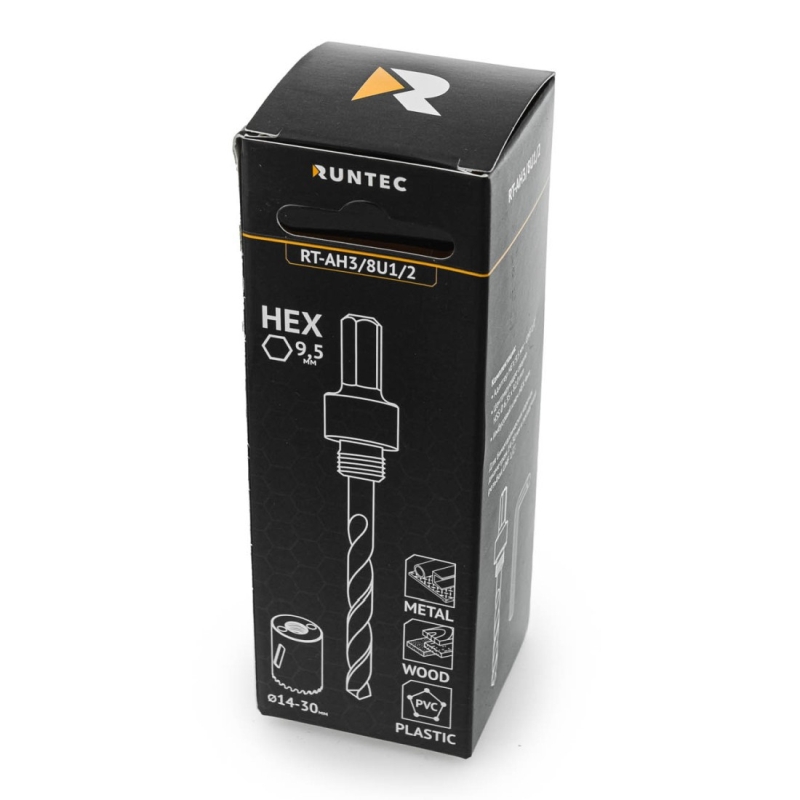 Адаптер Runtec RT-AH3/8U1/2, для биметаллических коронок, 14-30 мм, HEX 9.5 мм - UNF 1/2" в Ярославле