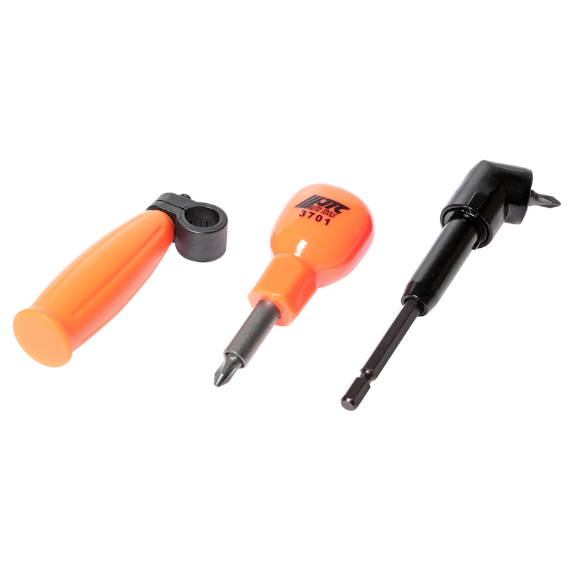 Отвертка с набором бит JTC JTC-3701 с угловым переходником 90град 2150₽