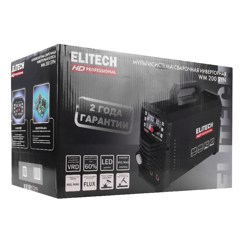 Аппарат сварочный инверторный Elitech HD WM 200 SYN 204471