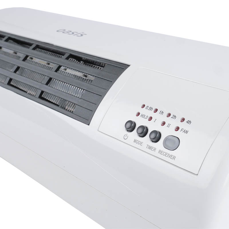 Настенный тепловентилятор керамический Oasis NTB-20 (мощность 2000 вт, вес 1.7 кг, таймер отключения)