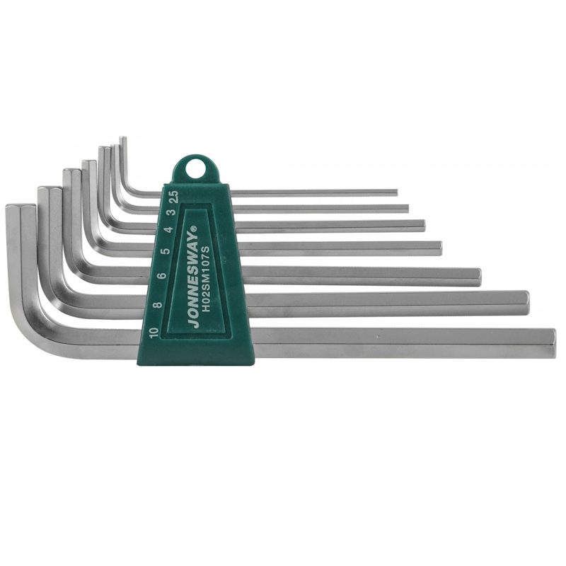 Комплект угловых шестигранников Jonnesway LONG H02SM107S 047091 25-10мм 7 предметов S2 материал 1710₽
