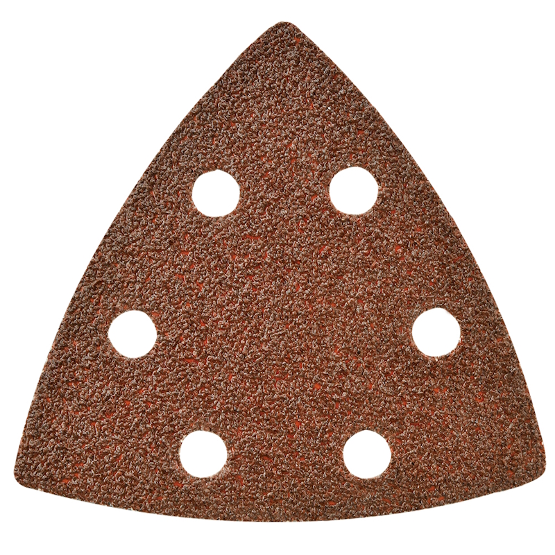 Лист шлифовальный P.I.T. APLS07-D0040, дельтавидный, 93x93x93 мм, P40, 6 отверстий, липучка, 5 шт в упаковке