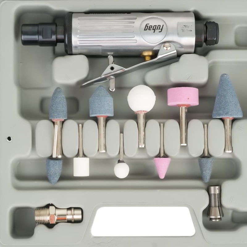 Пневматическая прямая шлифмашина Fubag GL25000 100101 с набором оснастки 354 лмин давление воздуха 6 бар