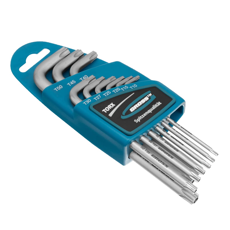 Набор ключей Gross 16407, имбусовых, TORX-TT 9 шт, T10-T50, удлиненные в Иваново