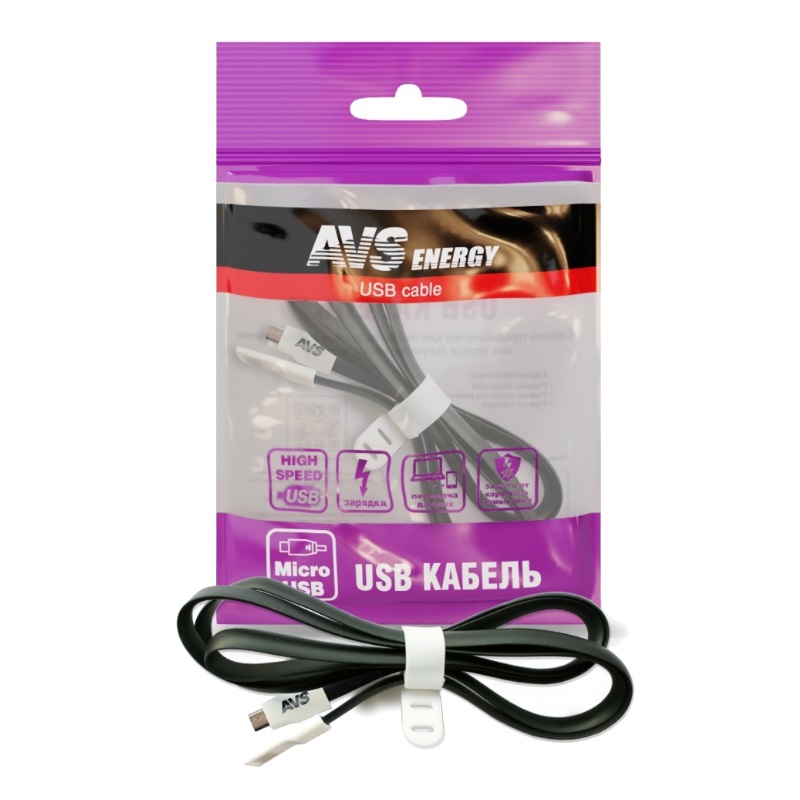 Кабель micro USB AVS MR-331 (1 м, плоский)