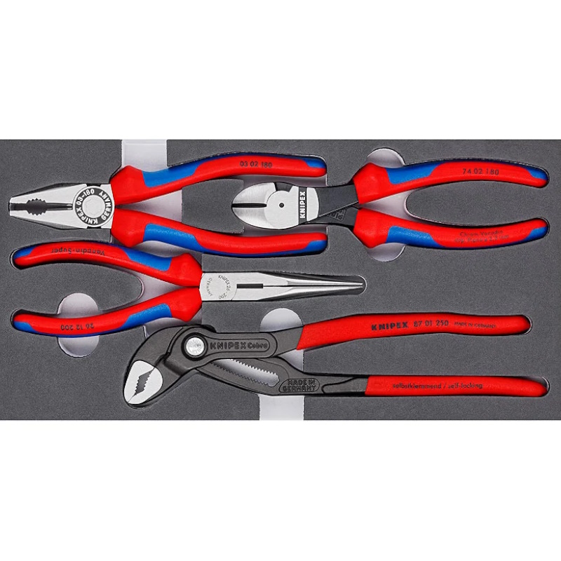 Набор ШГИ в ложементе Knipex Basic KN-002001V15, 4 предмета, KN-0302180/2612200/7402160/8701250 в Угличе